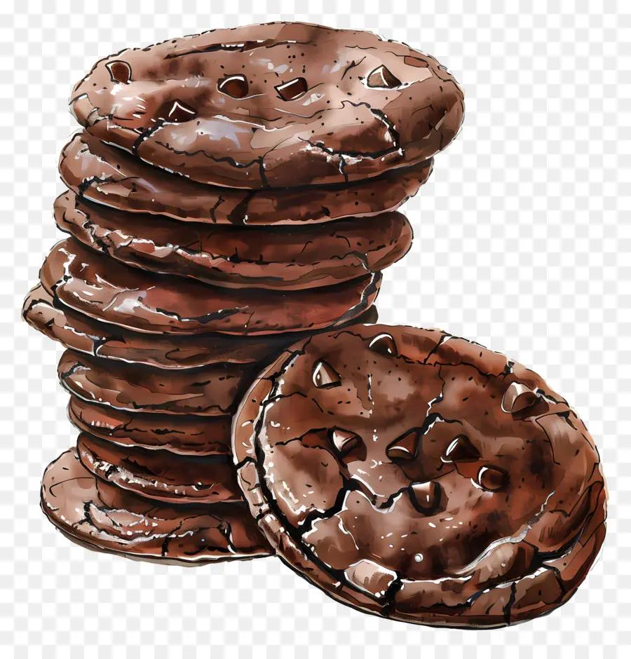 Biscuits Nappés Chocolat Noir，Cookies PNG