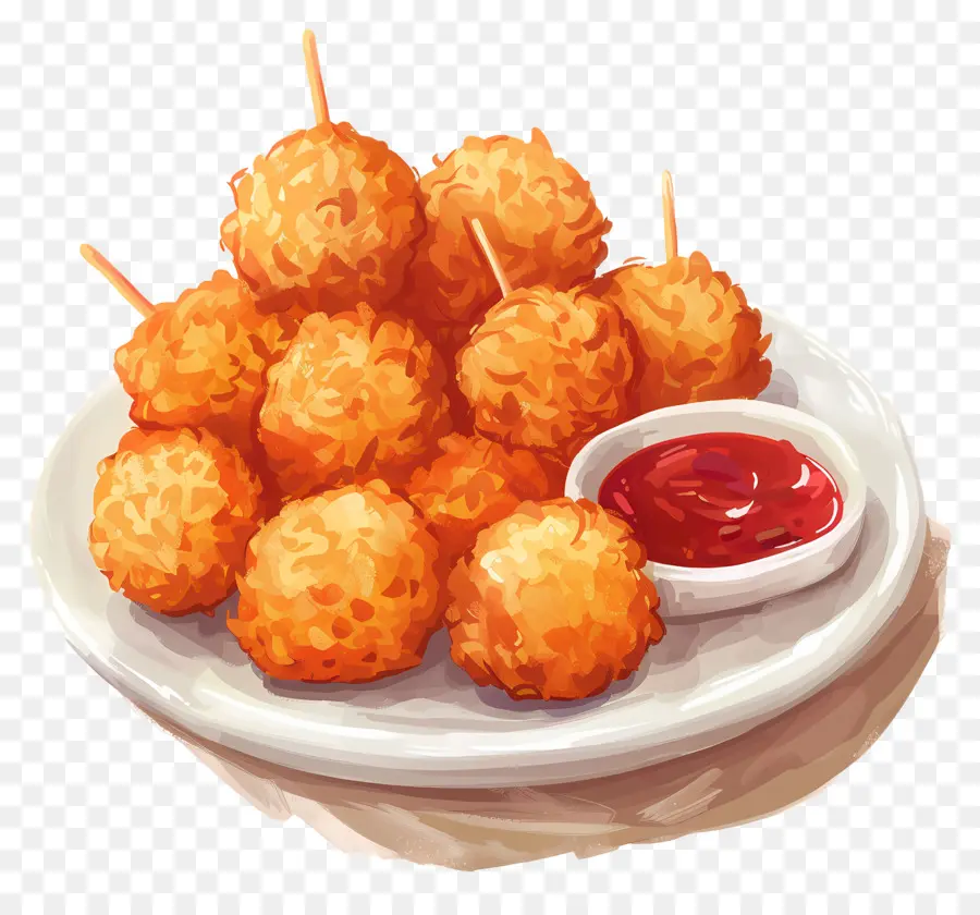 Boulettes De Fromage Frites，Apéritif PNG