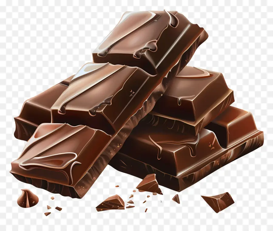 Barres De Chocolat，Chocolat Noir PNG