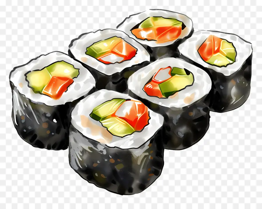 Roll De Sushi Maki，Les Rouleaux De Sushi PNG