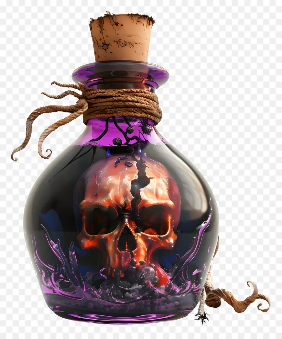 Poison D'halloween，Violet Bouteille En Verre PNG