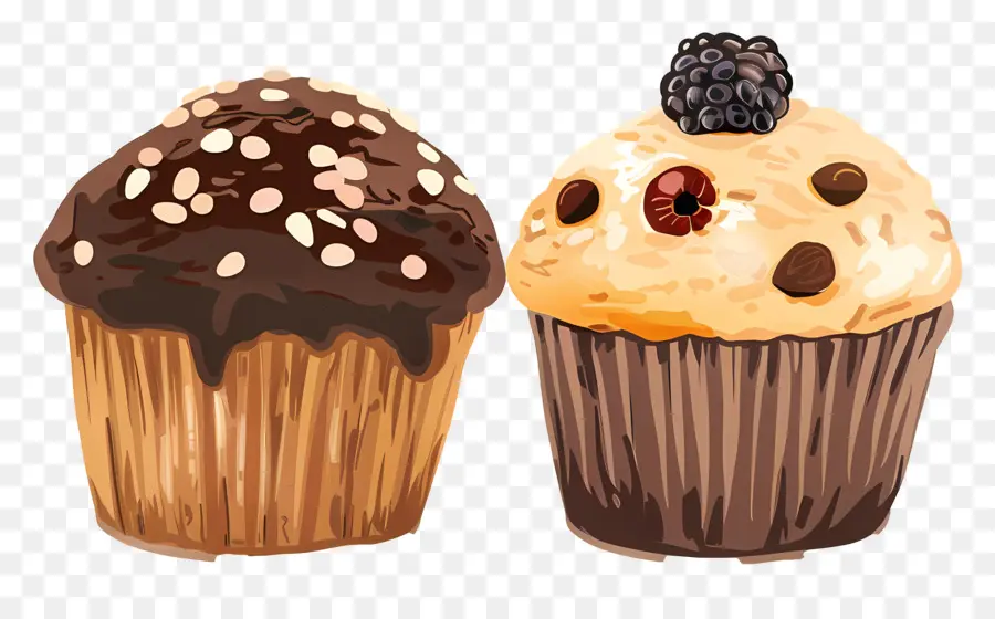 Muffins，Des Petits Gâteaux Au Chocolat PNG