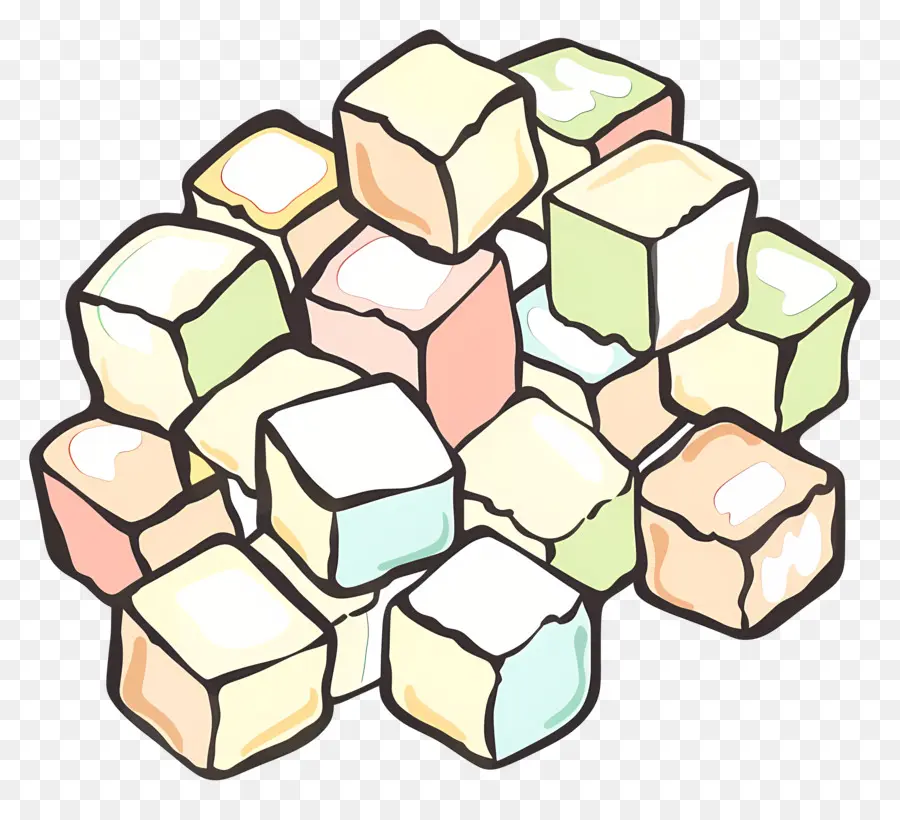 Guimauves，Cubes PNG