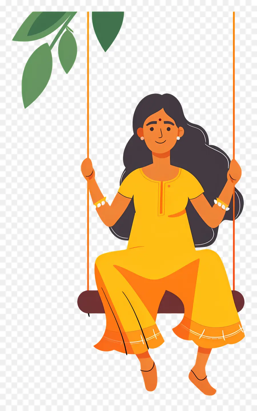 Femme Indienne Sur Le Swing，Swing PNG