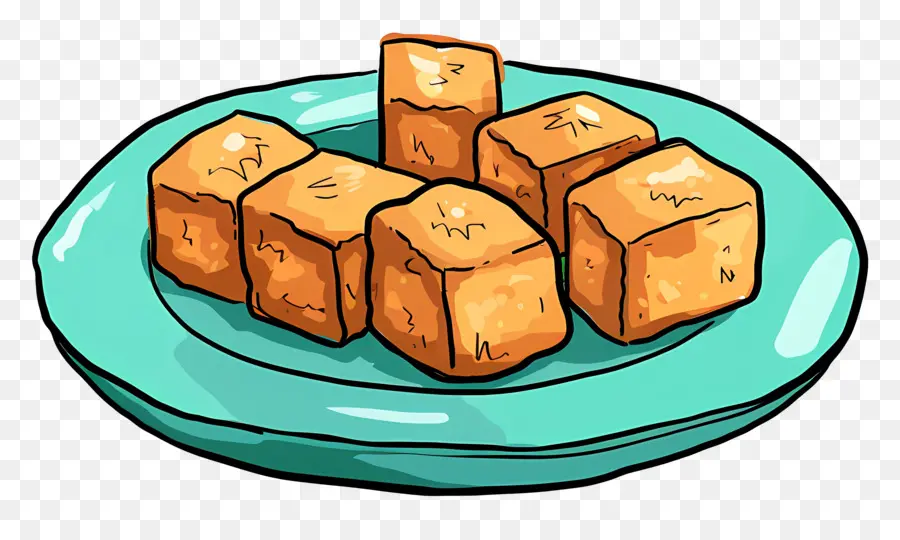 Cubes De Tofu，Plaque PNG