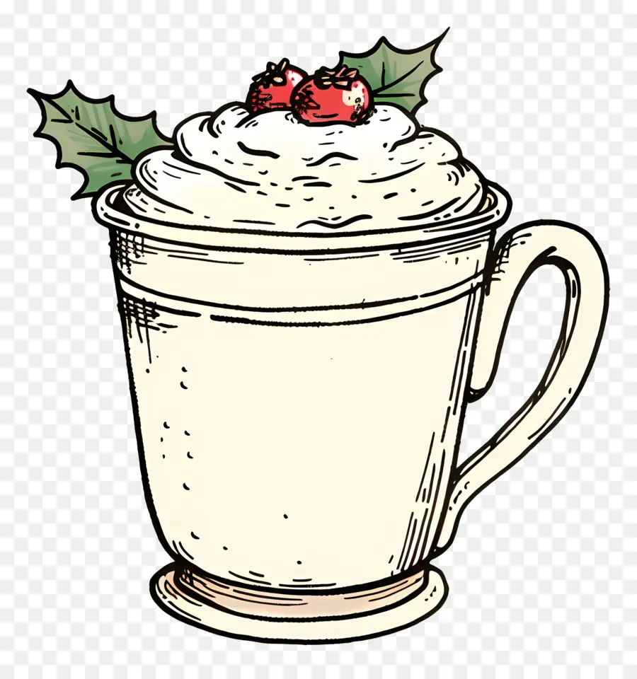 Tasse De Dessert De Noël，Boisson De Vacances PNG