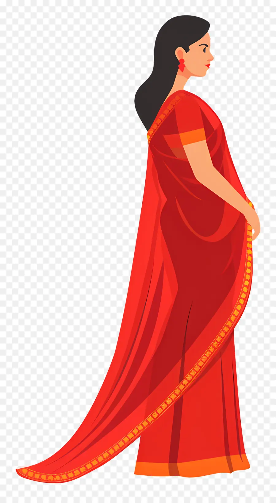 Femme Indienne，Saut Rouge PNG