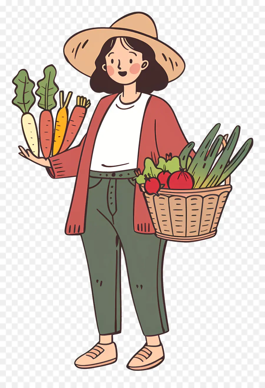 Femme Aux Légumes，Femme PNG