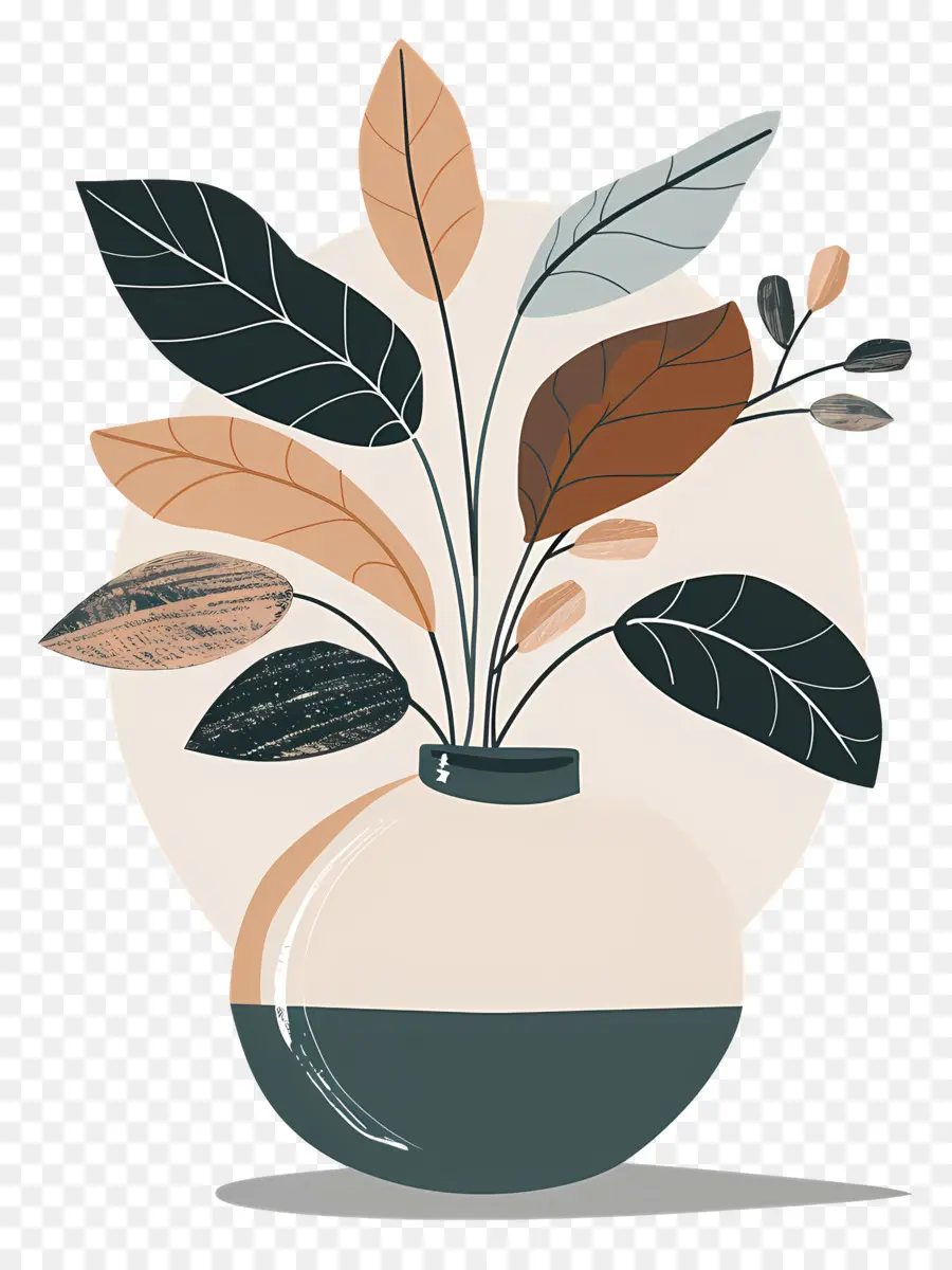 Vase，Feuilles PNG