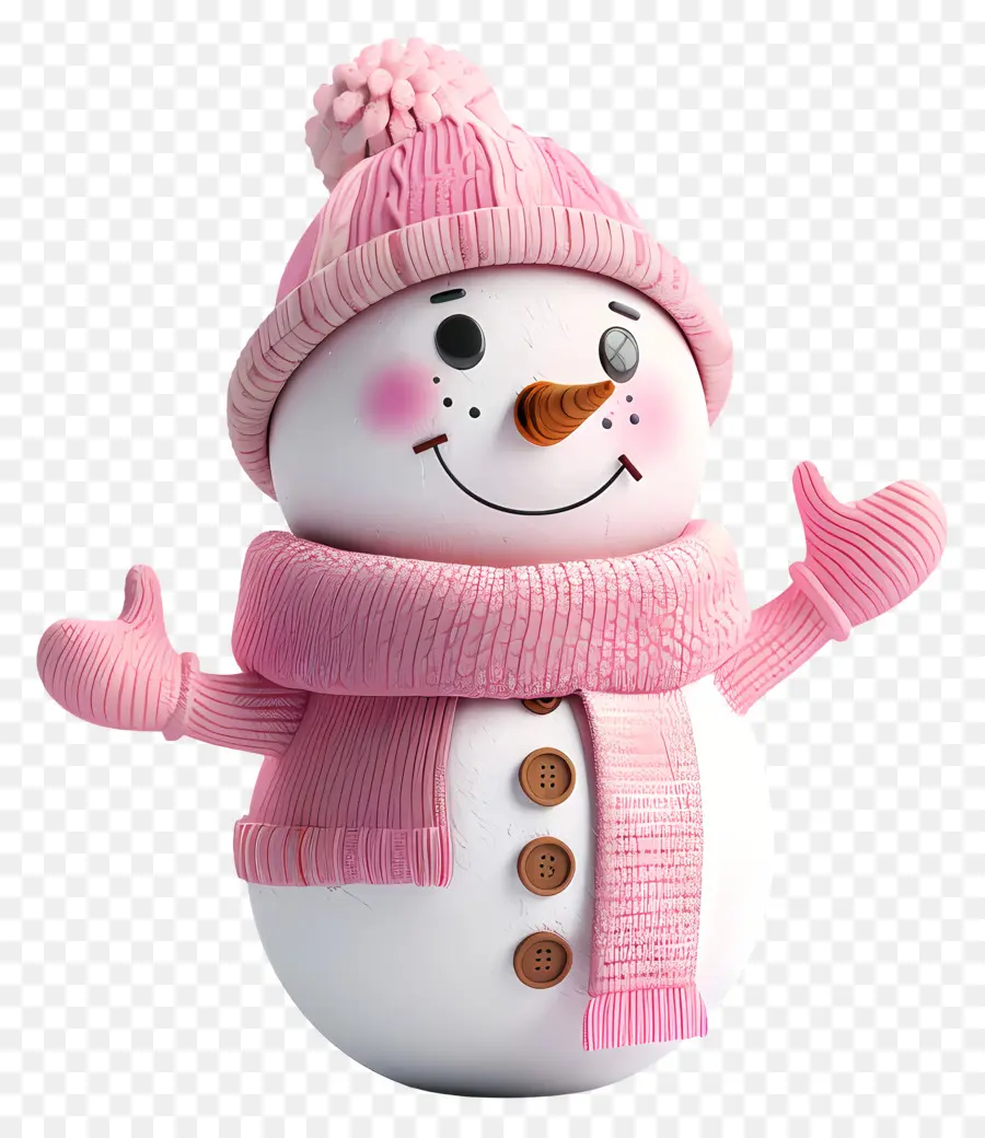 Bonhomme De Neige Rose，Hiver PNG