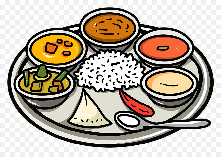 Thali，Cuisine Indienne PNG