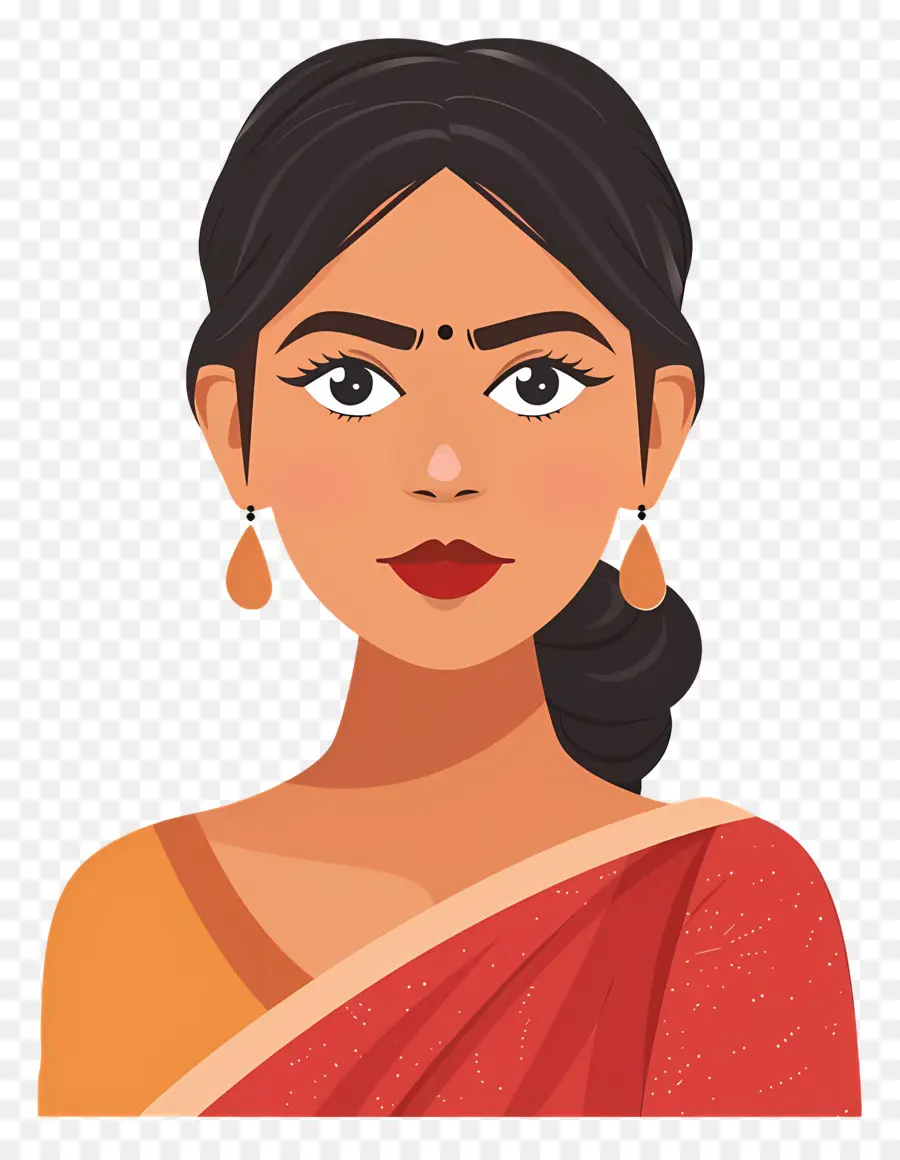 Femme Marathi Indienne，Sari Indien PNG