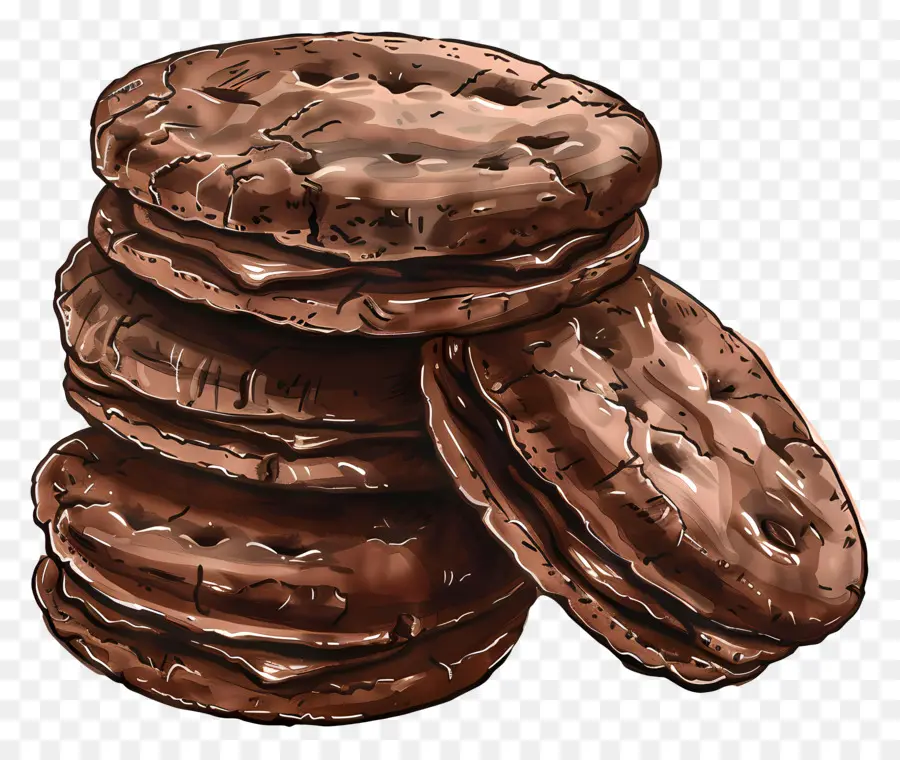 Biscuits Nappés Chocolat Noir，Cookies PNG