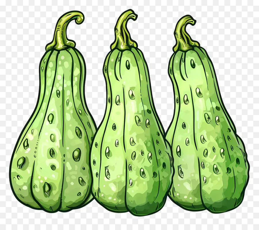 Trois Gourdes Vertes，Courges PNG