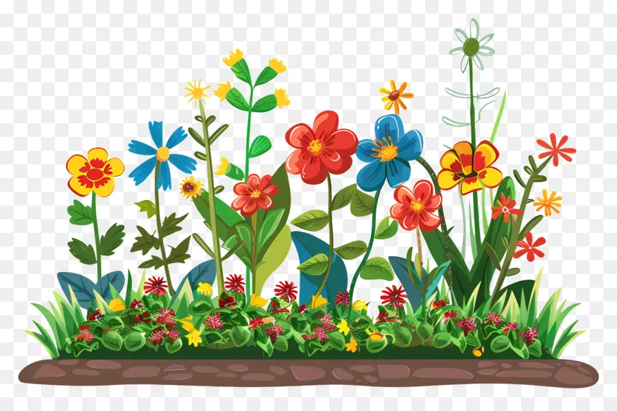 Lit De La Fleur，Dessin Animé Jardin PNG