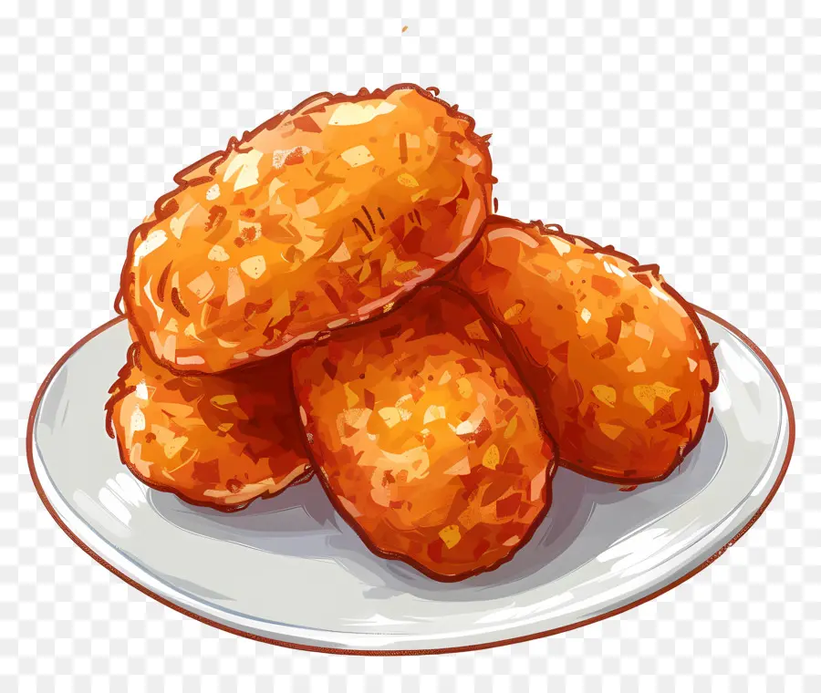 Croquettes，Nuggets De Poulet Frit PNG