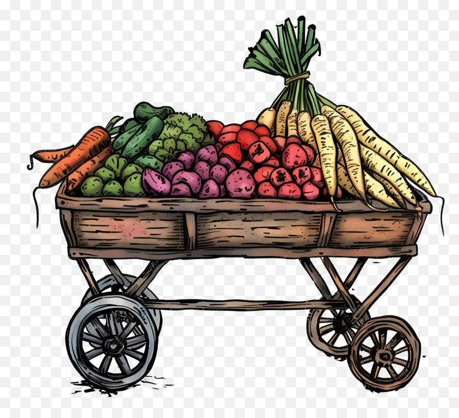 Chariot à Légumes，Roues PNG