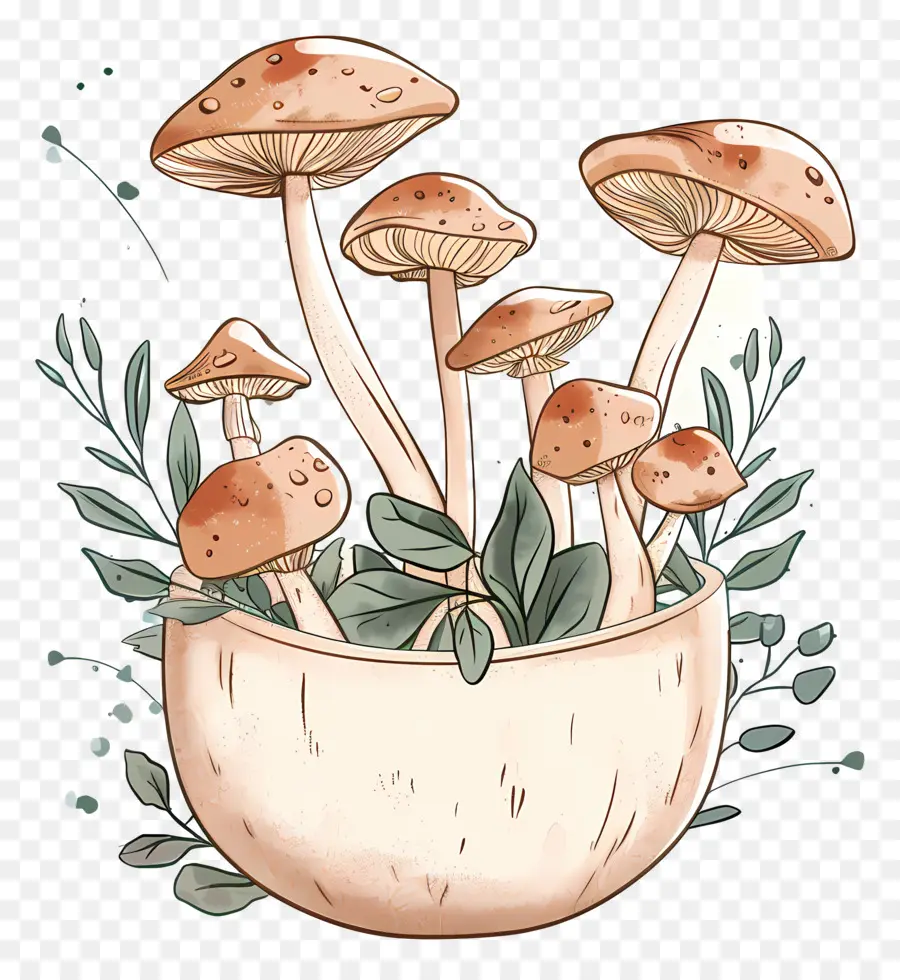 Les Champignons Cuits，Champignons PNG