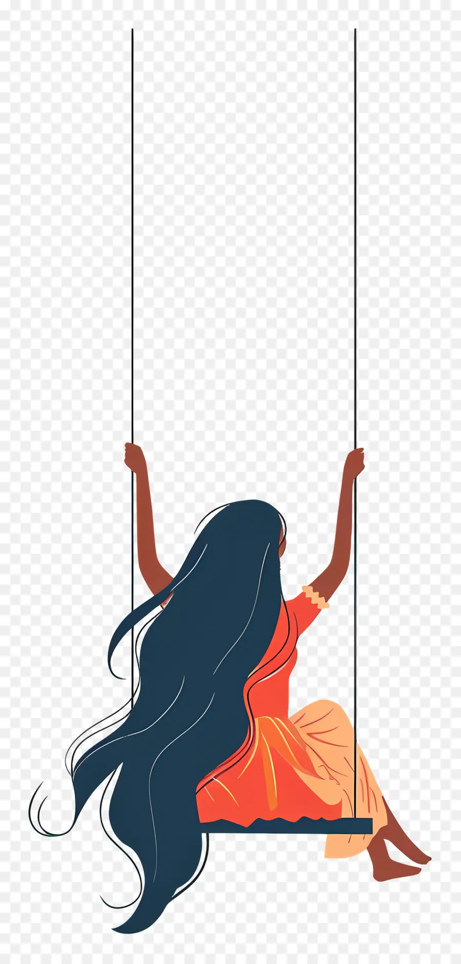 Femme Indienne Sur Le Swing，Femme PNG