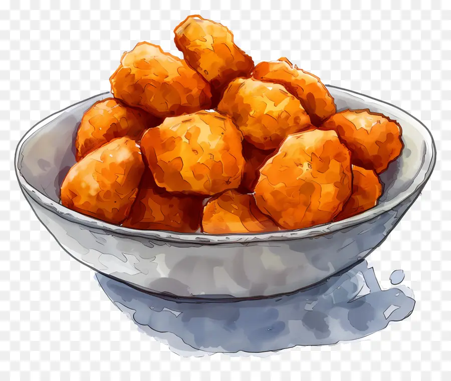 Les Pépites，Nuggets De Poulet Frit PNG