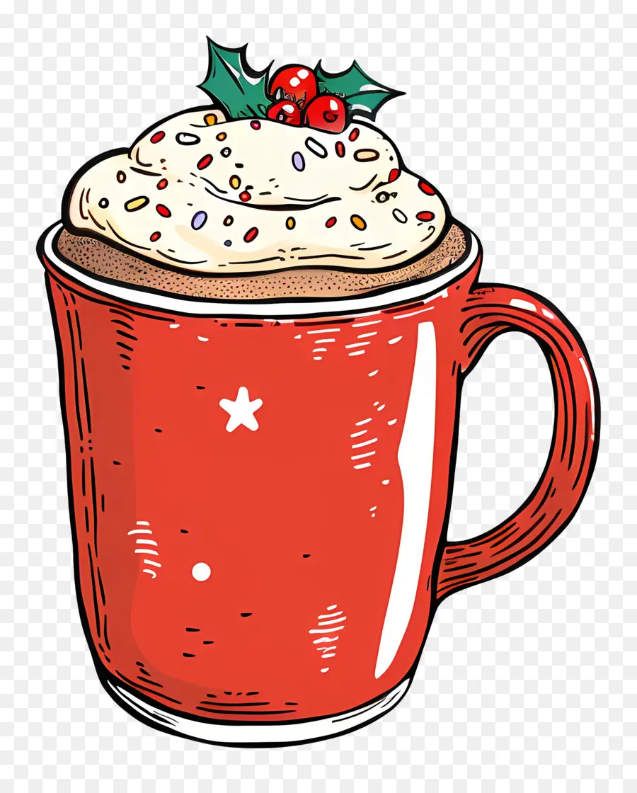 Tasse De Dessert De Noël，Rouge Mug PNG