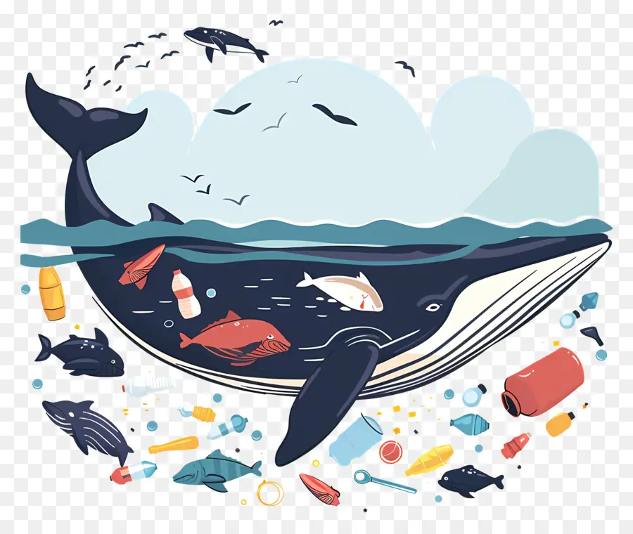 Pollution Des Baleines Et Des Océans，Baleine PNG