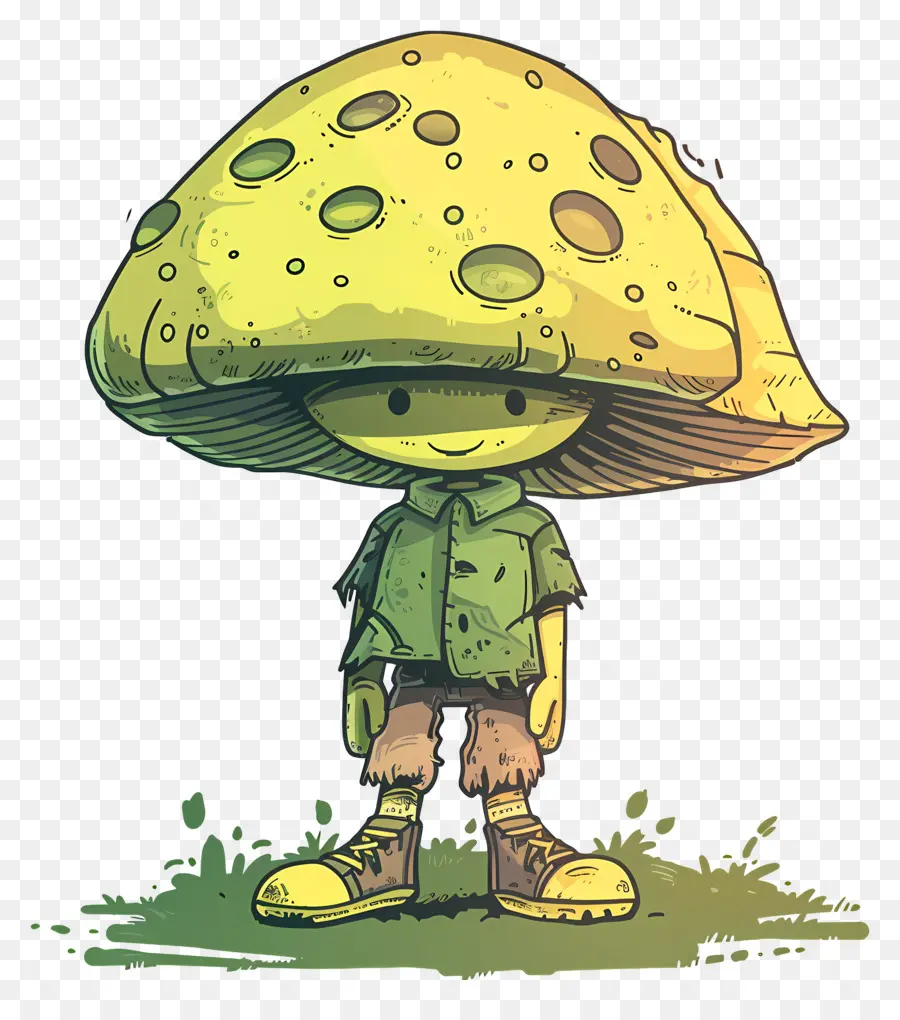 Caractère De Champignon，Dessin Animé PNG