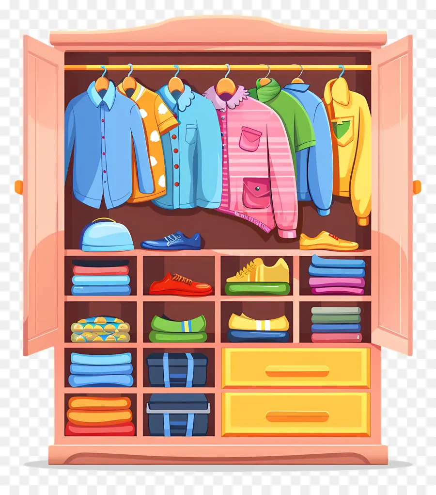 Armoire Avec Des Vêtements，Placard PNG