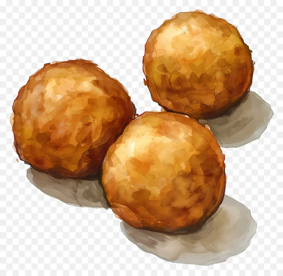 Trois Boulettes Frites，Frit PNG