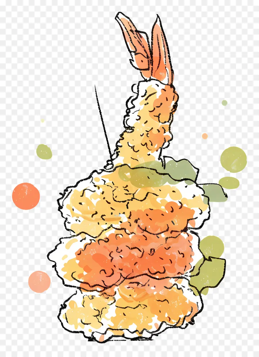 Tempura，Pile De Crevettes PNG