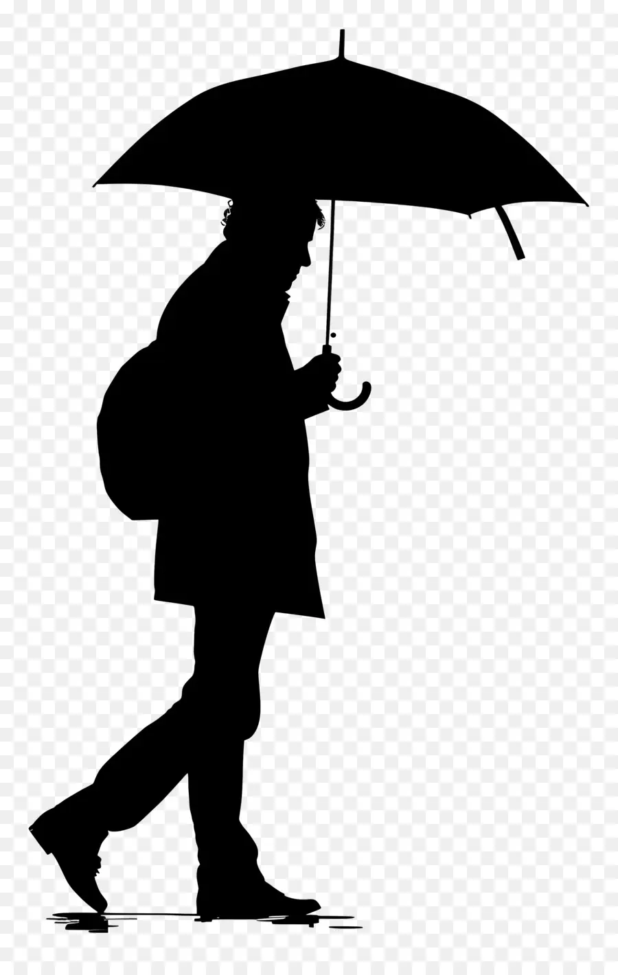 Parapluie Silhouette，La Pluie PNG