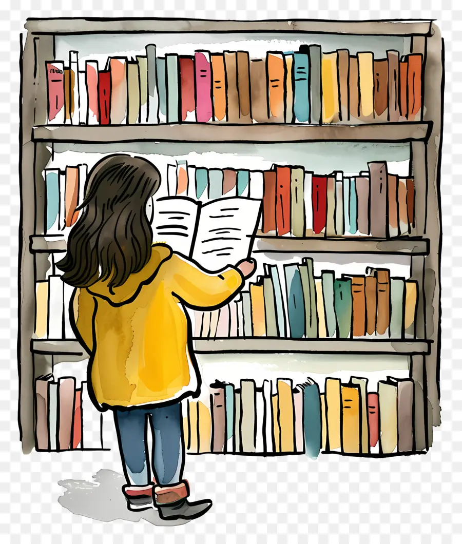 Fille Lisant，Bibliothèque PNG