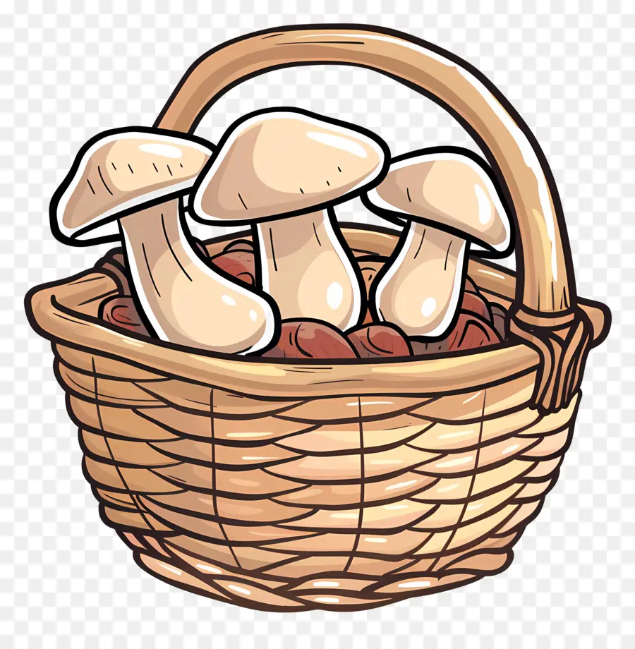 Champignons Dans Le Panier，Panier PNG