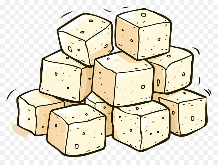 Cubes De Tofu，Cubes Blancs PNG