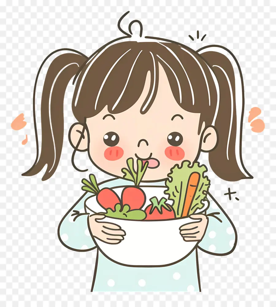 Fille De Manger，Salade PNG