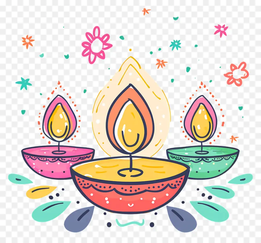 Bougies Colorées，Flamme PNG