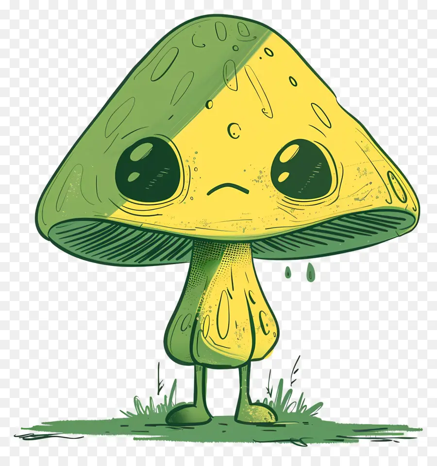 Dessin Animé De Champignons，Expression Triste PNG