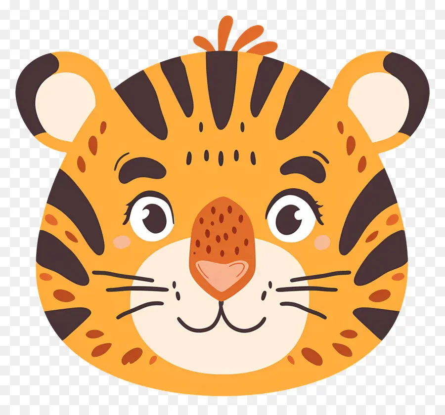 Visage De Tigre Mignon，Dessin Animé Tigre PNG