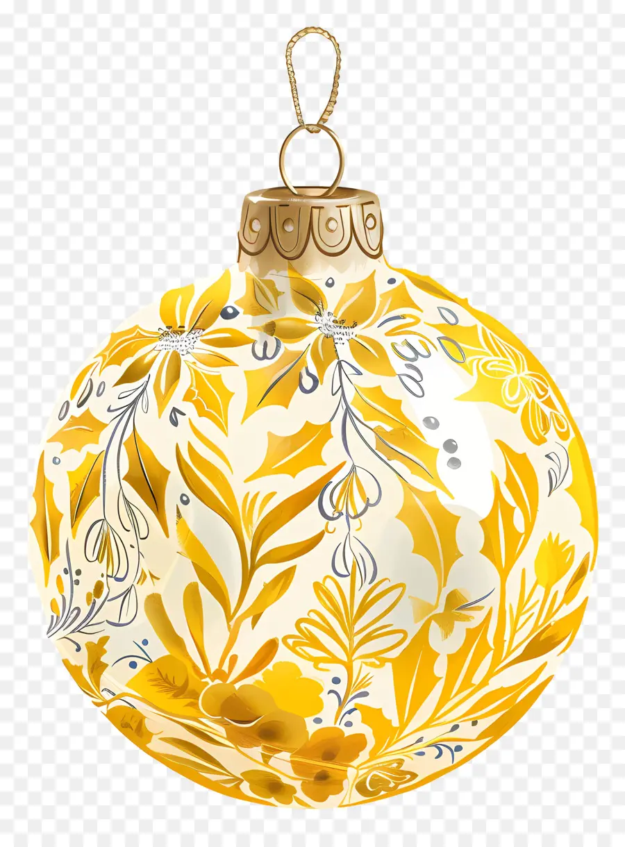 Ornement Jaune，Noël PNG