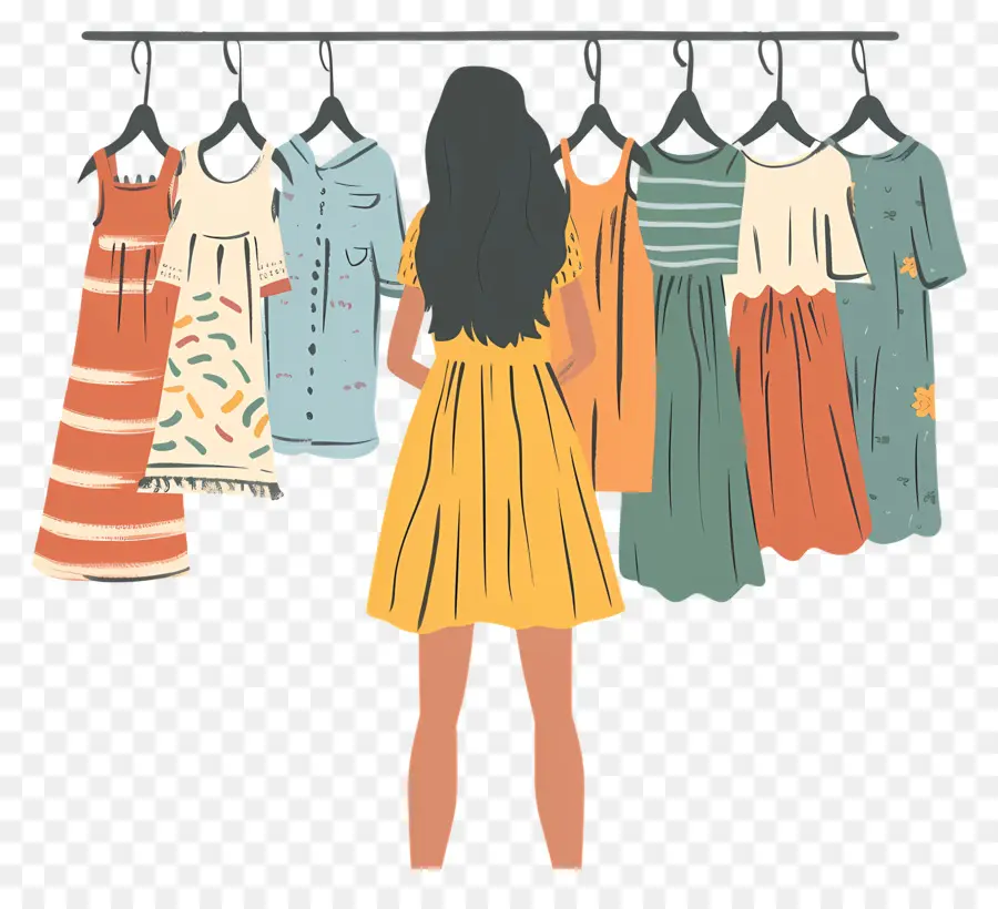 Tissu De Magasinage Pour Filles，Vêtements Rack PNG