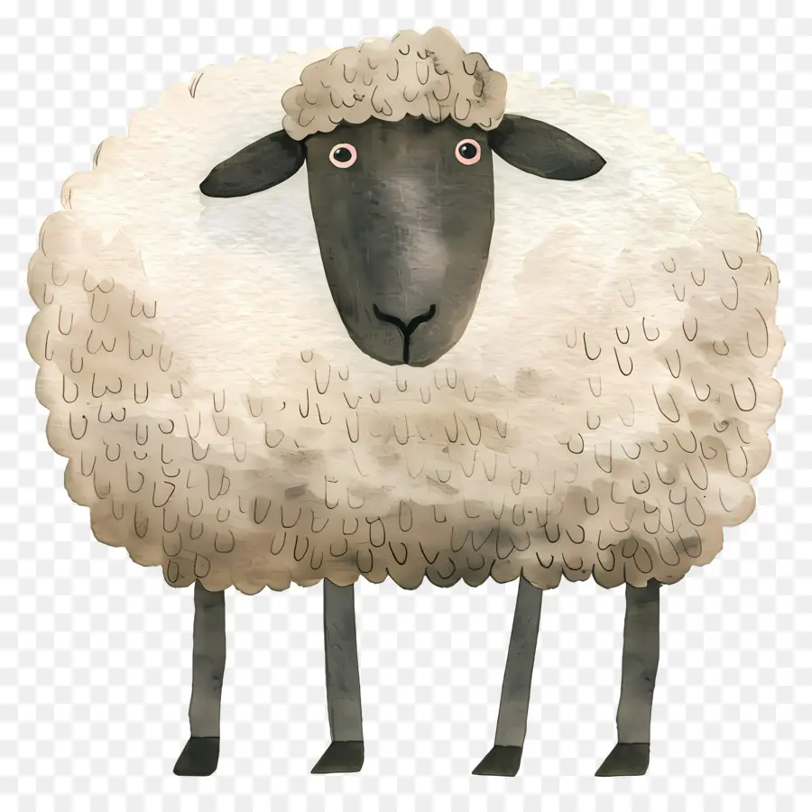 Les Moutons，Noir Et Blanc PNG