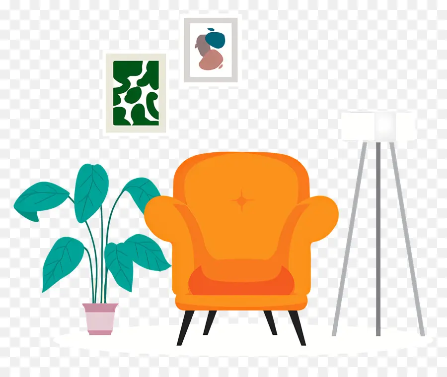 Fauteuil Orange，Usine PNG