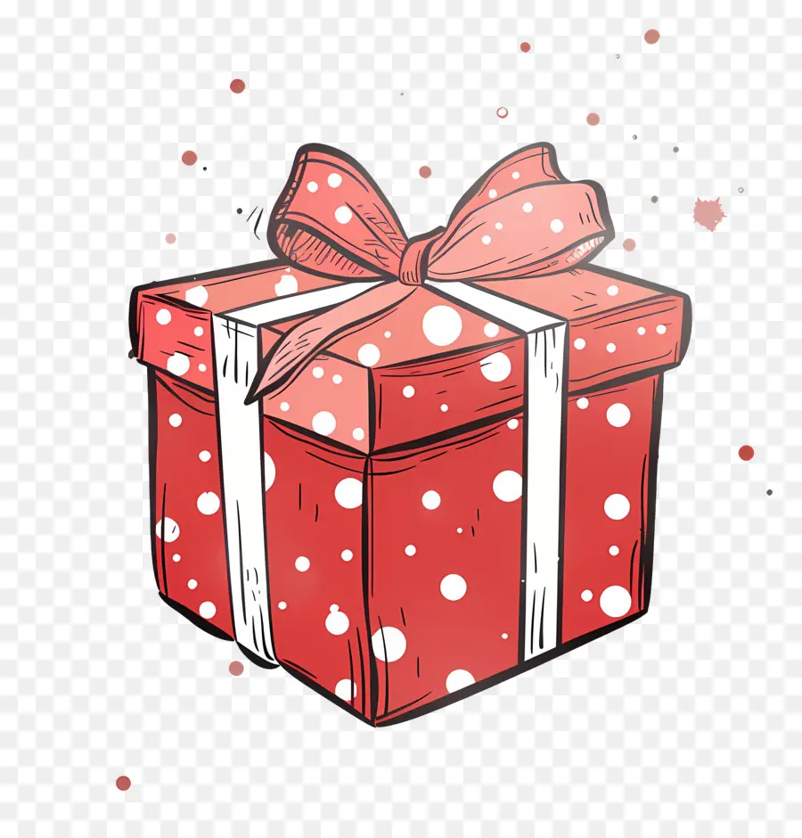 Rouge Boîte Cadeau，Arc Blanc PNG