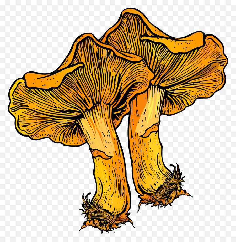 Champignons Jaunes，Plantes PNG