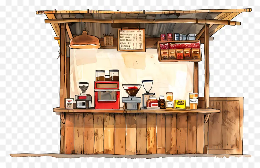 Stand à Café，Kiosque En Bois PNG