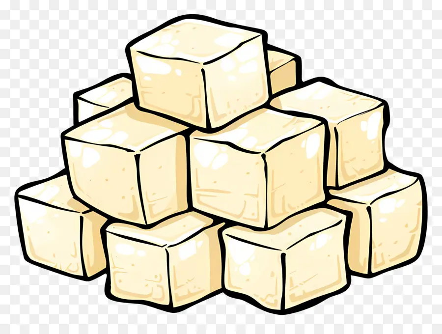 Cubes De Tofu，Blocs Blancs PNG