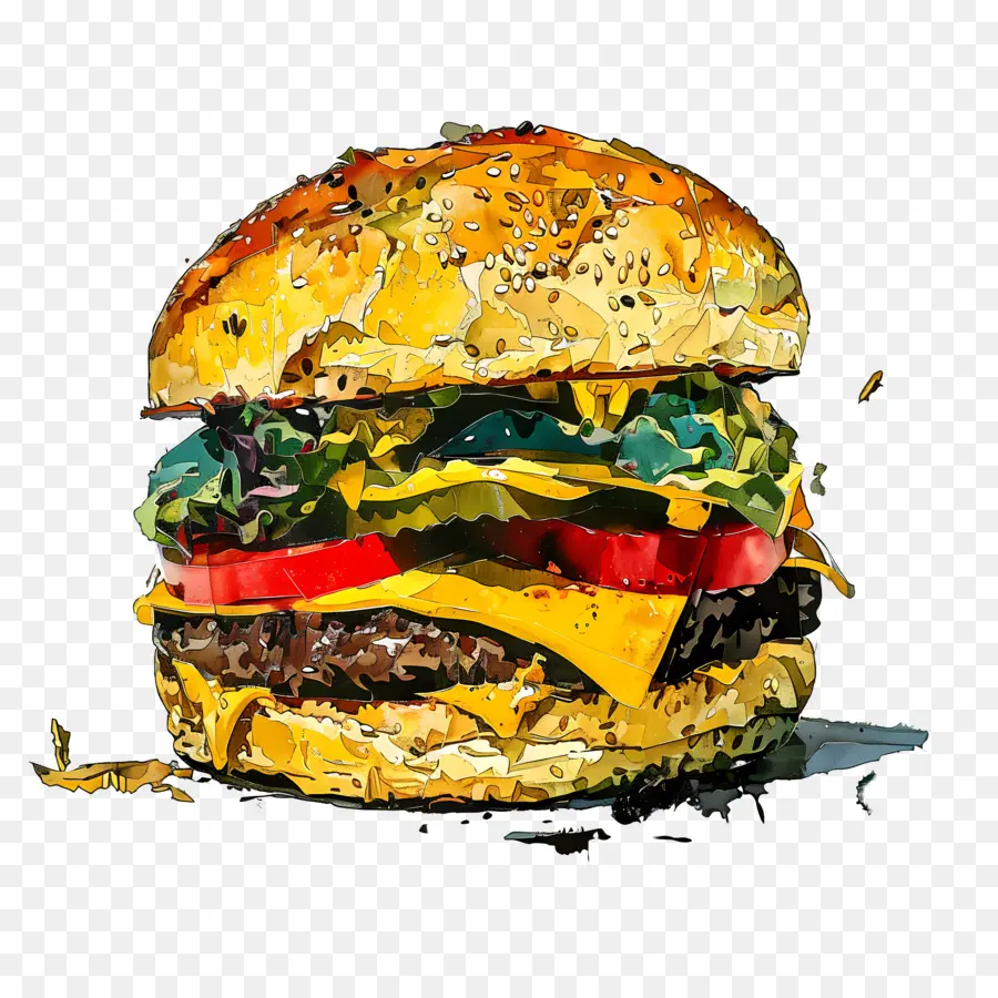 Hamburger，Couches De Peinture PNG