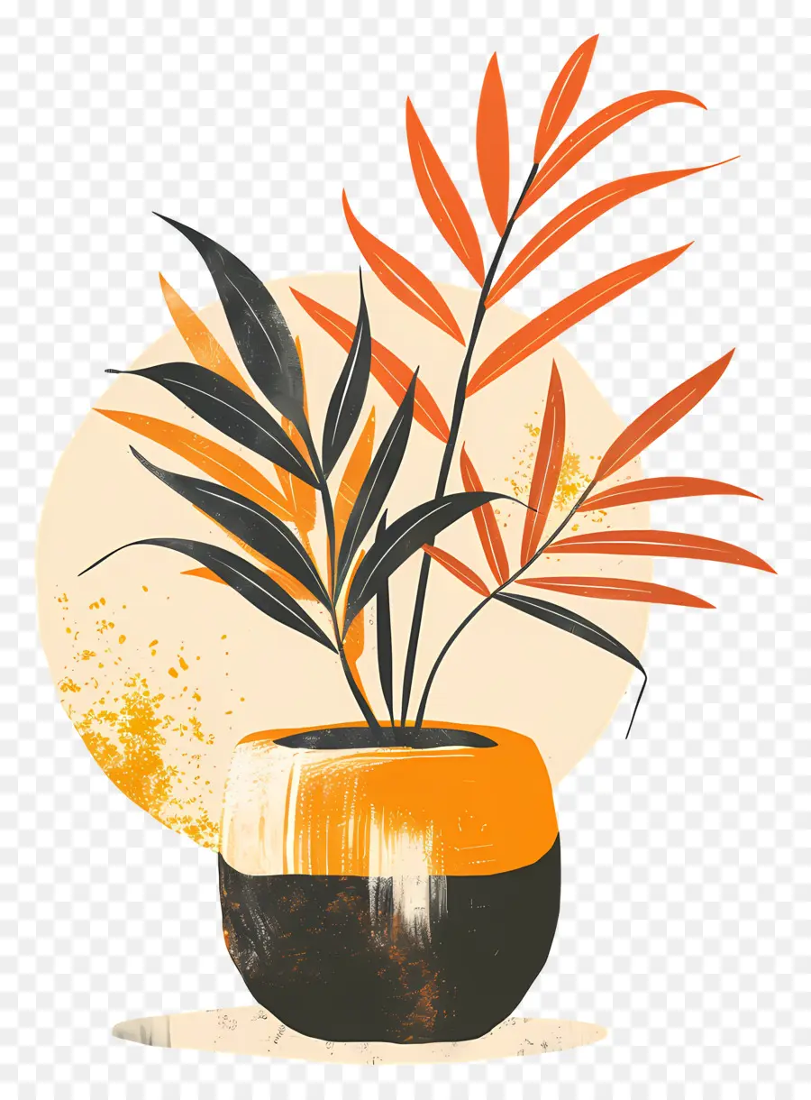 Plante En Pot，Feuilles PNG