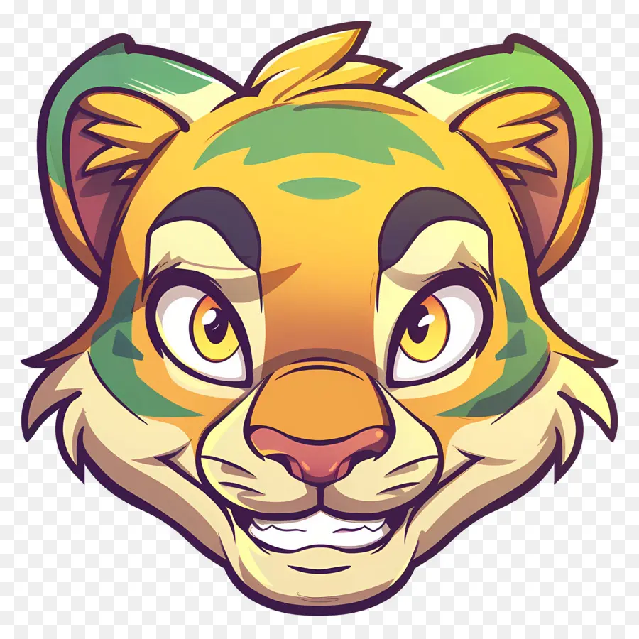 Visage De Tigre Mignon，Dessin Animé Tigre PNG