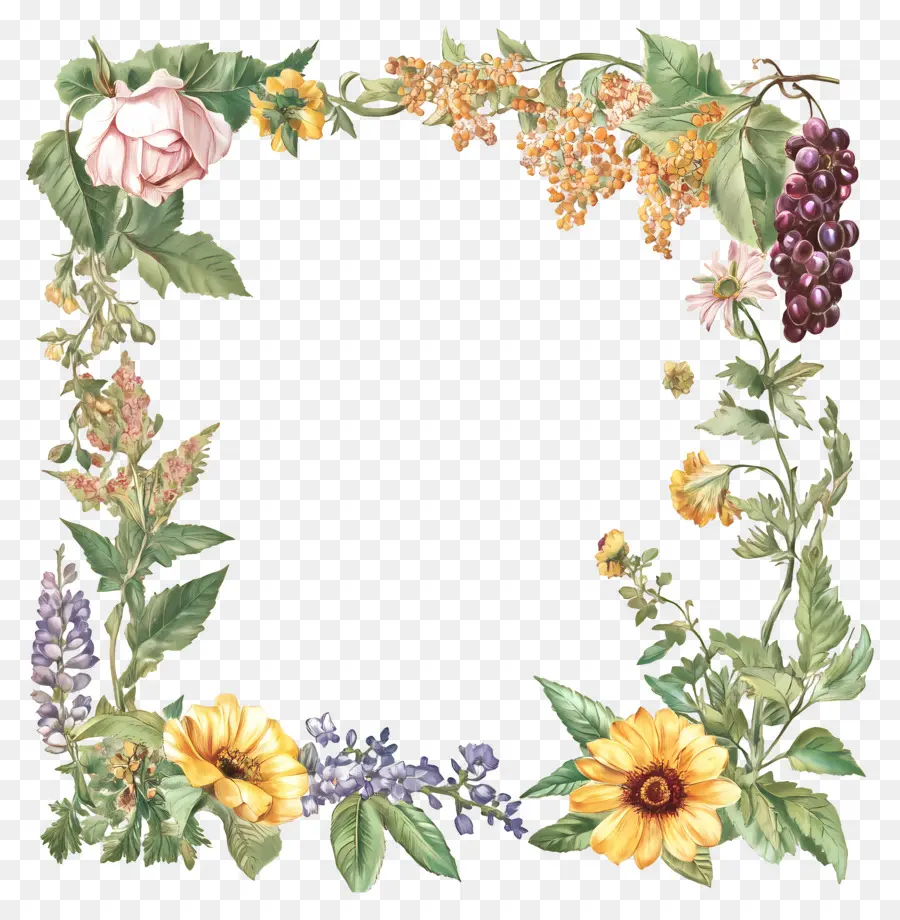 Couronne Florale，Fleurs PNG